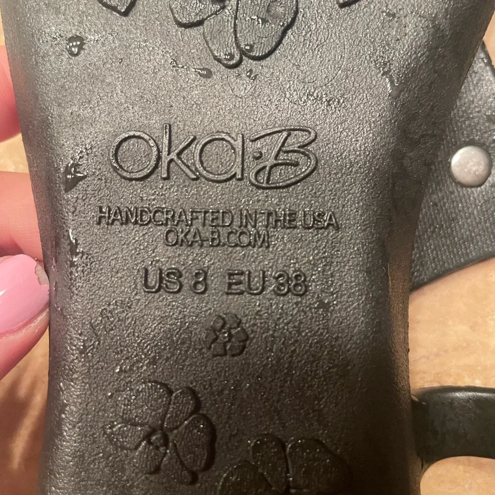 OKA b. Black Sandals with Silver Accents - Picture 4 of 4